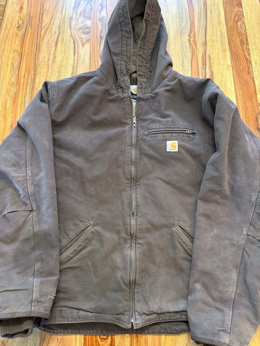 Carhartt Washed Duck Sierra Jacket Size 2XL Tall Dark Brown